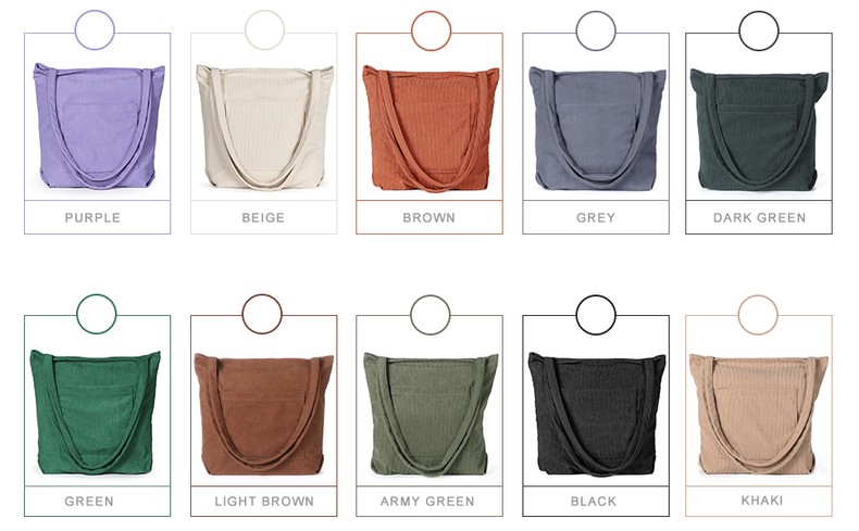 Women Corduroy Tote Bag, Large Shoulder Hobo Bags Casual Handbags
